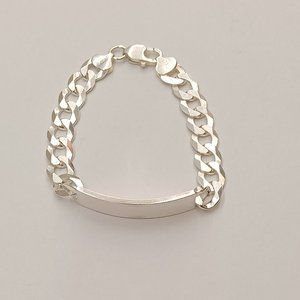 925 sterling silver cuban id mans bracelet
